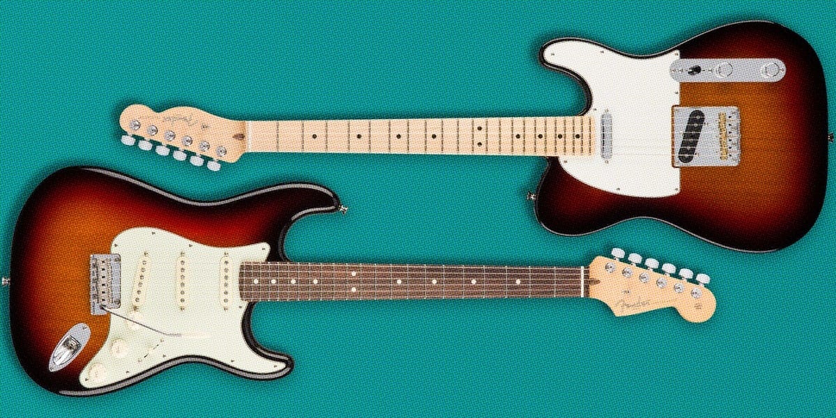 Fender Telecaster and Stratocaster side by side
