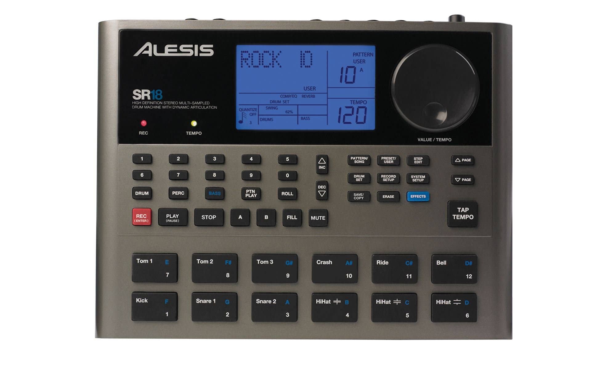Alesis SR18 Portable Electronic Drum Machine With Effects