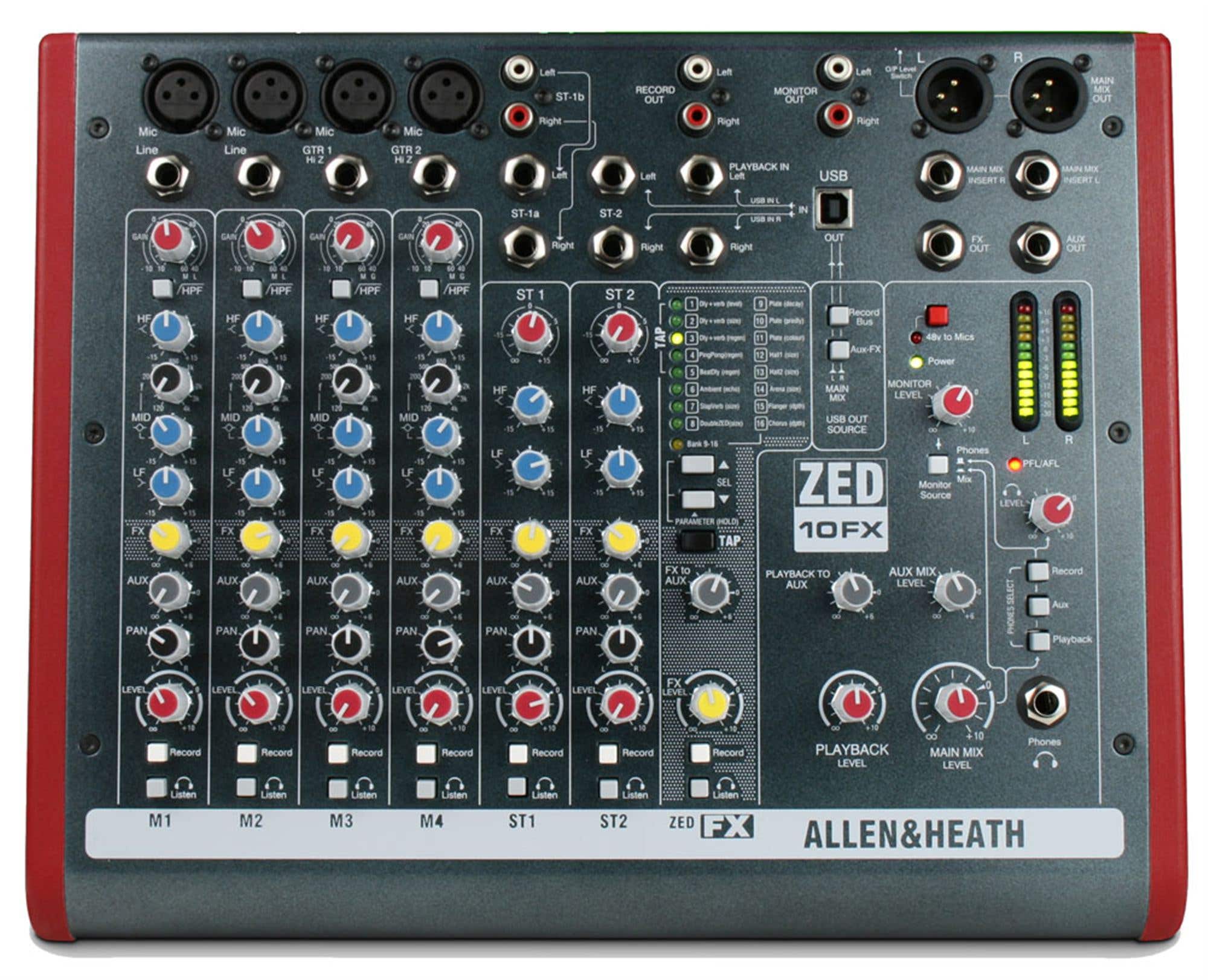 Allen & Heath ZED10FX 10 Channel Multipurpose Mixer With USB And FX