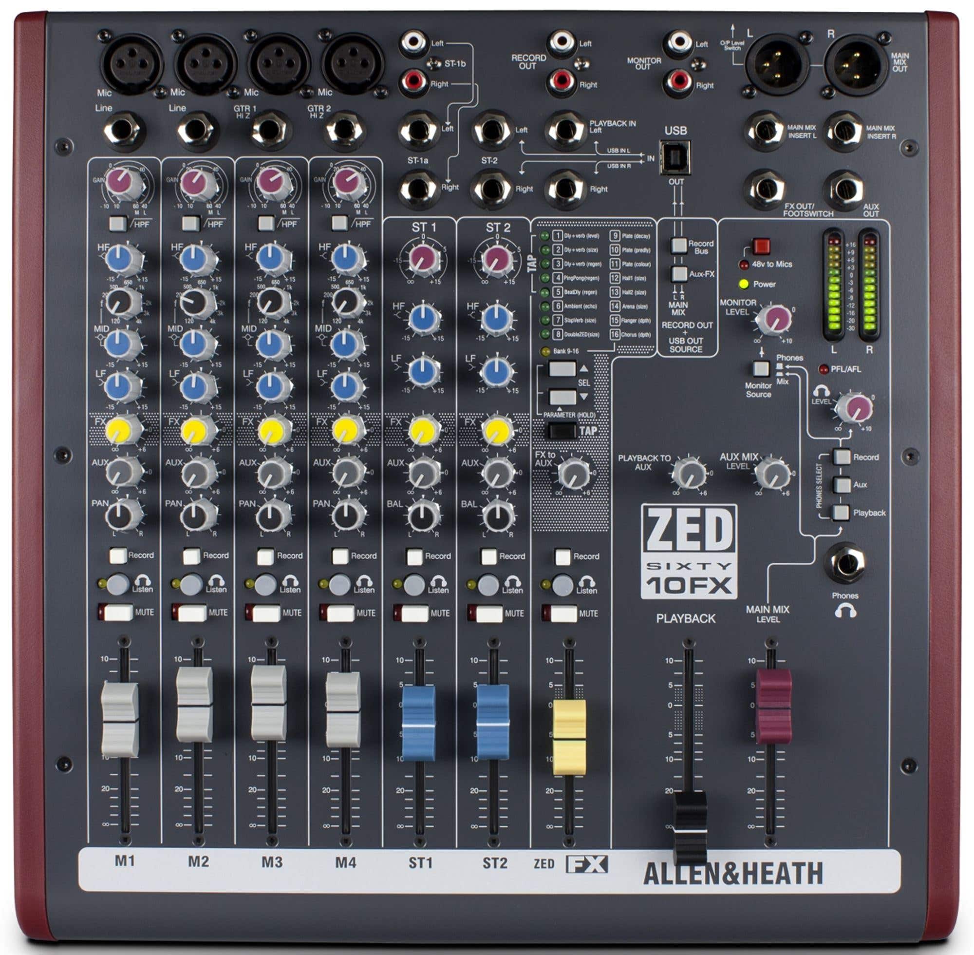 Allen And Heath ZED6010FX Compact 10 Channel Mixer with Effects