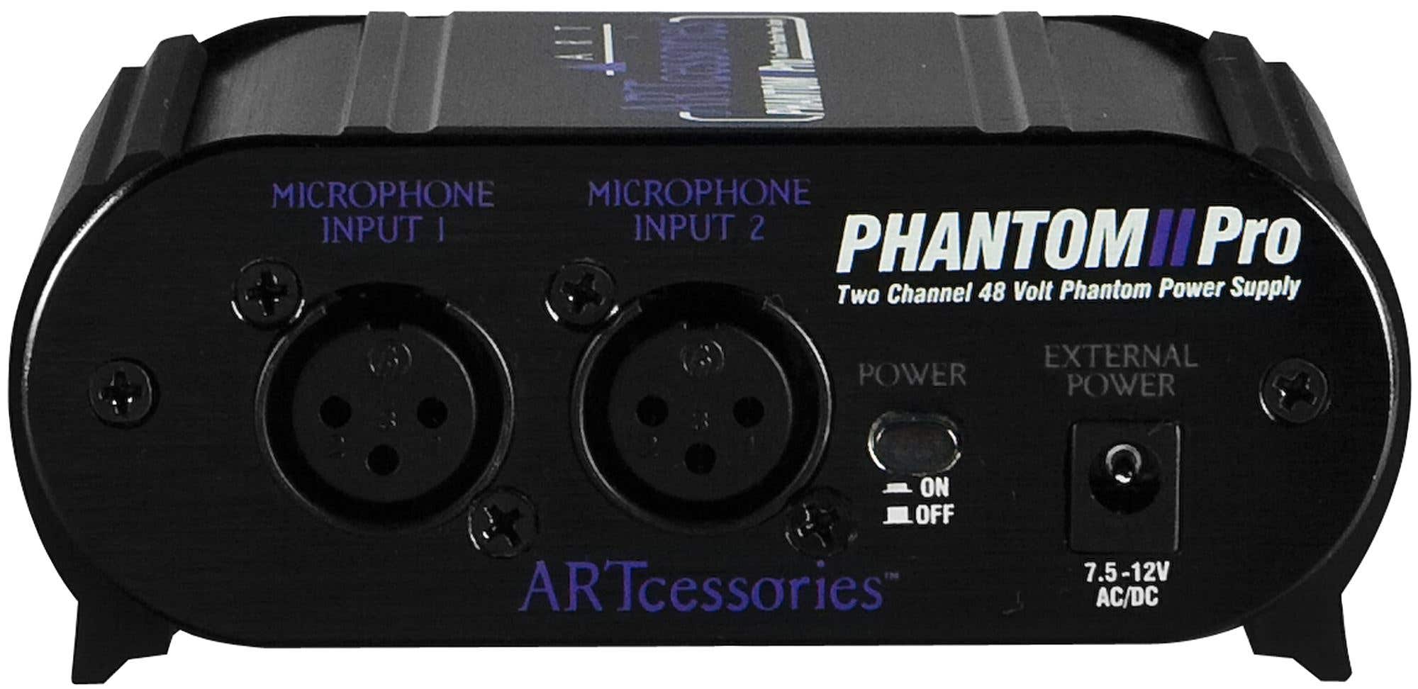 ART PHANTOM2 Pro Two Channel 48 volt Microphone Phantom Power Supply