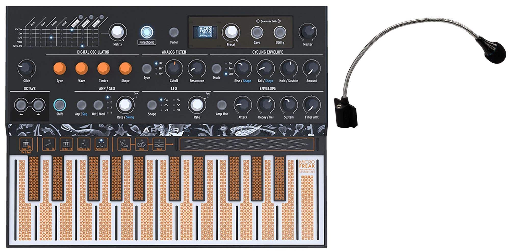 Arturia MicroFreak Keyboard Hybrid Synth with Free Gooseneck Mic