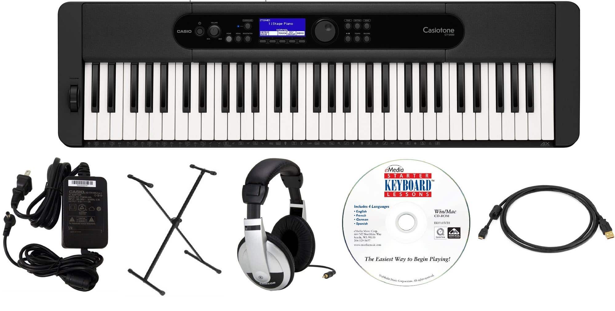 Casio CTS400 Education Package with Stand AC Adapter Headphones Software