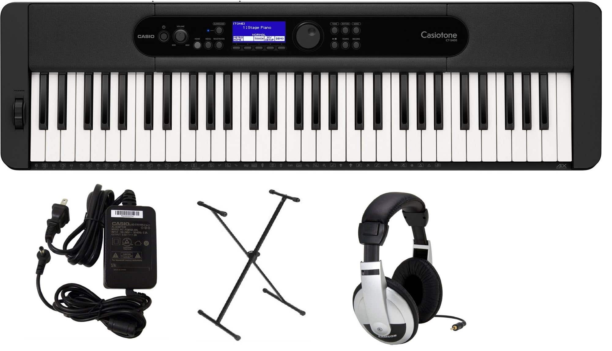 Casio CTS400 Premium Pack with Stand AC Adapter and Headphones