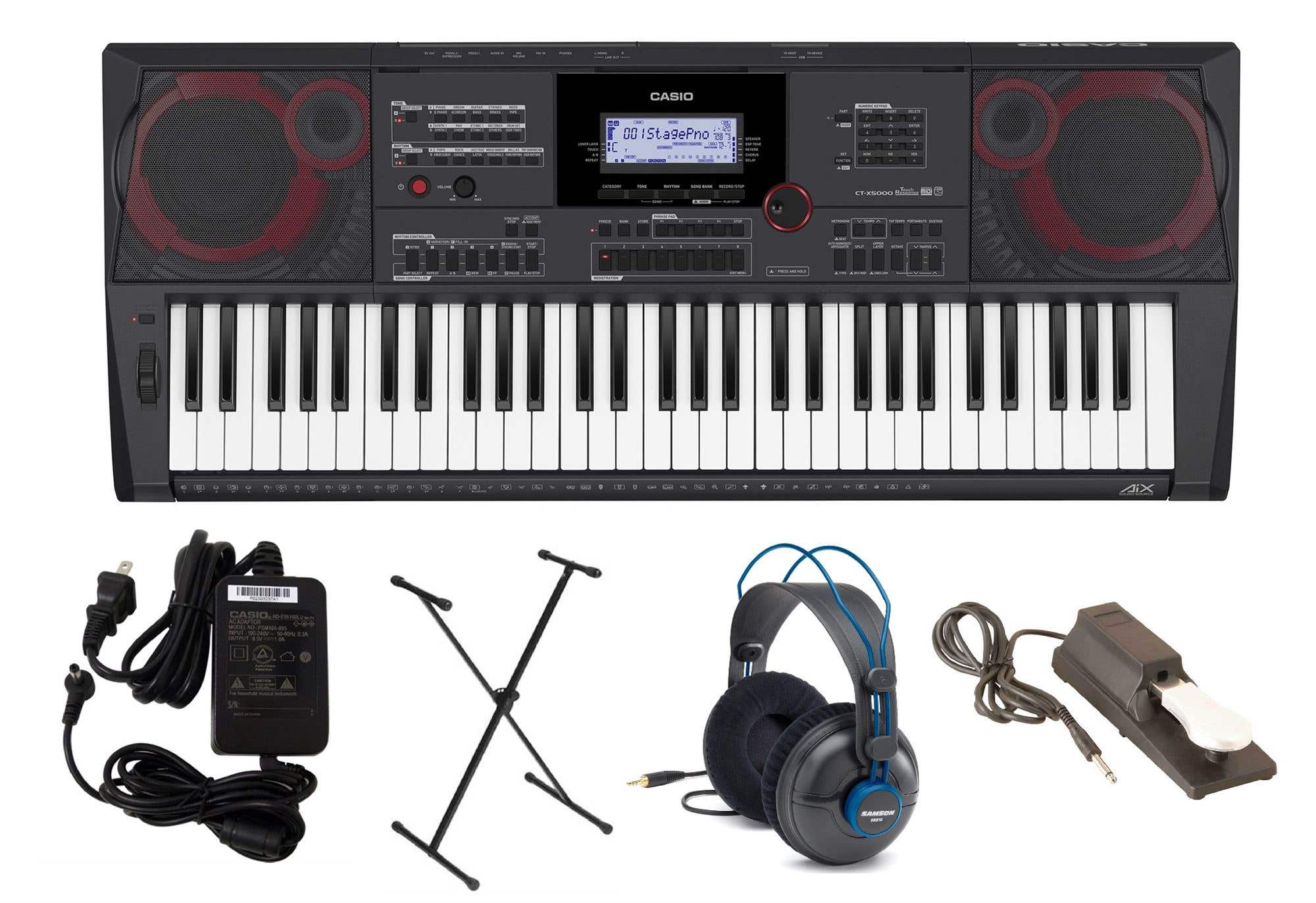Casio CTX5000 Premium Pack with Stand AC Adapter Headphones