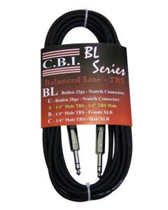 CBI BL2A03 1/4 Inch TRS to 1/4 Inch TRS Balanced Cable 3 Foot