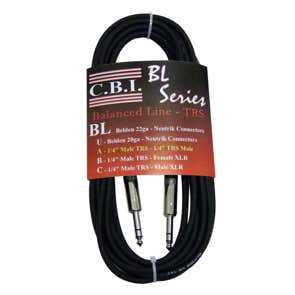 CBI BL2A15 1/4 Inch TRS to 1/4 Inch TRS Balanced Cable 15 Foot