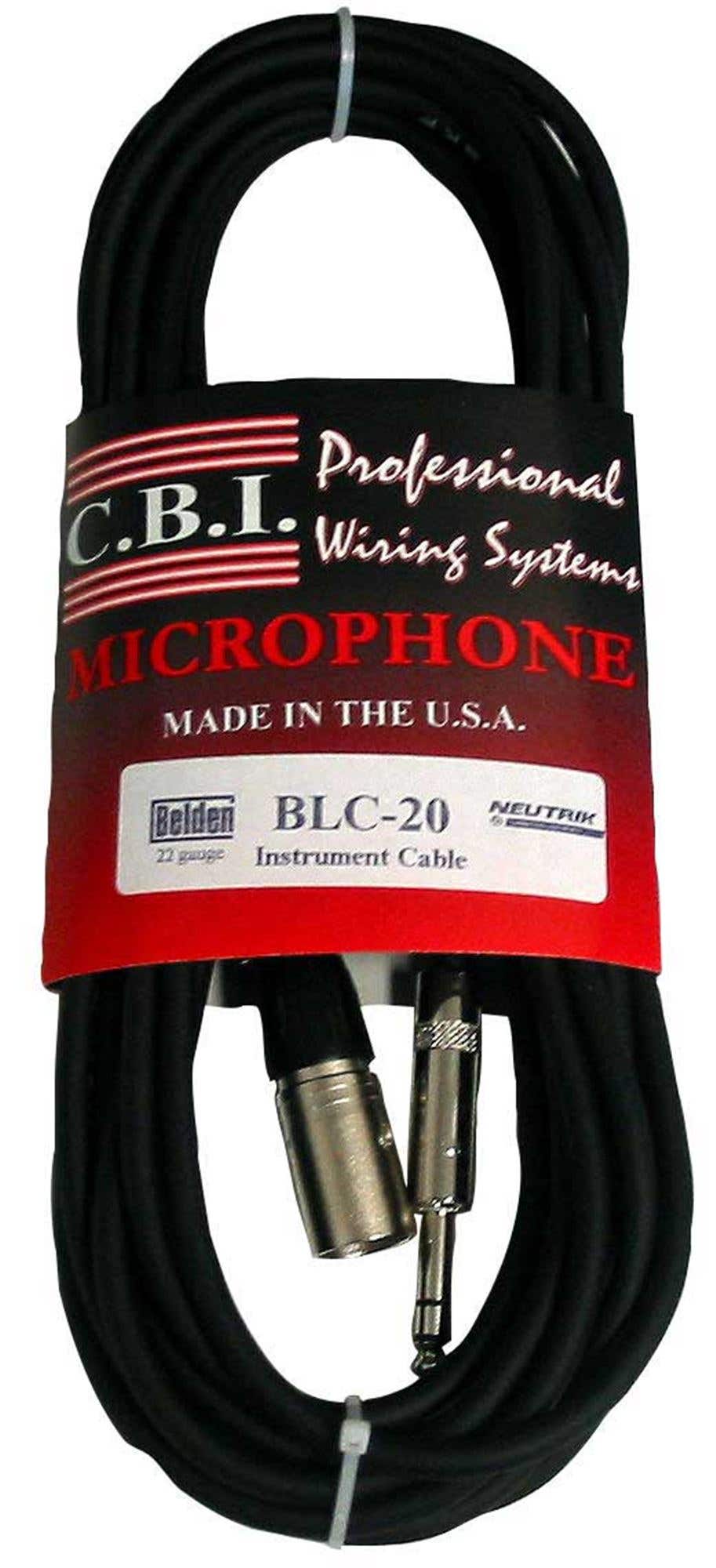 CBI BLUC6 Ultimate Series Male XLR to 1/4 Inch TRS Cable 6 Foot