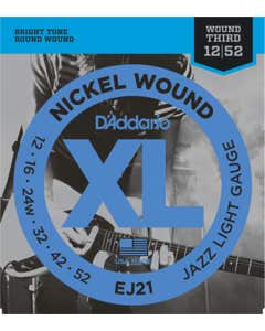 D'Addario Nickel Wound Jazz Electric Strings Light with Wound 3rd