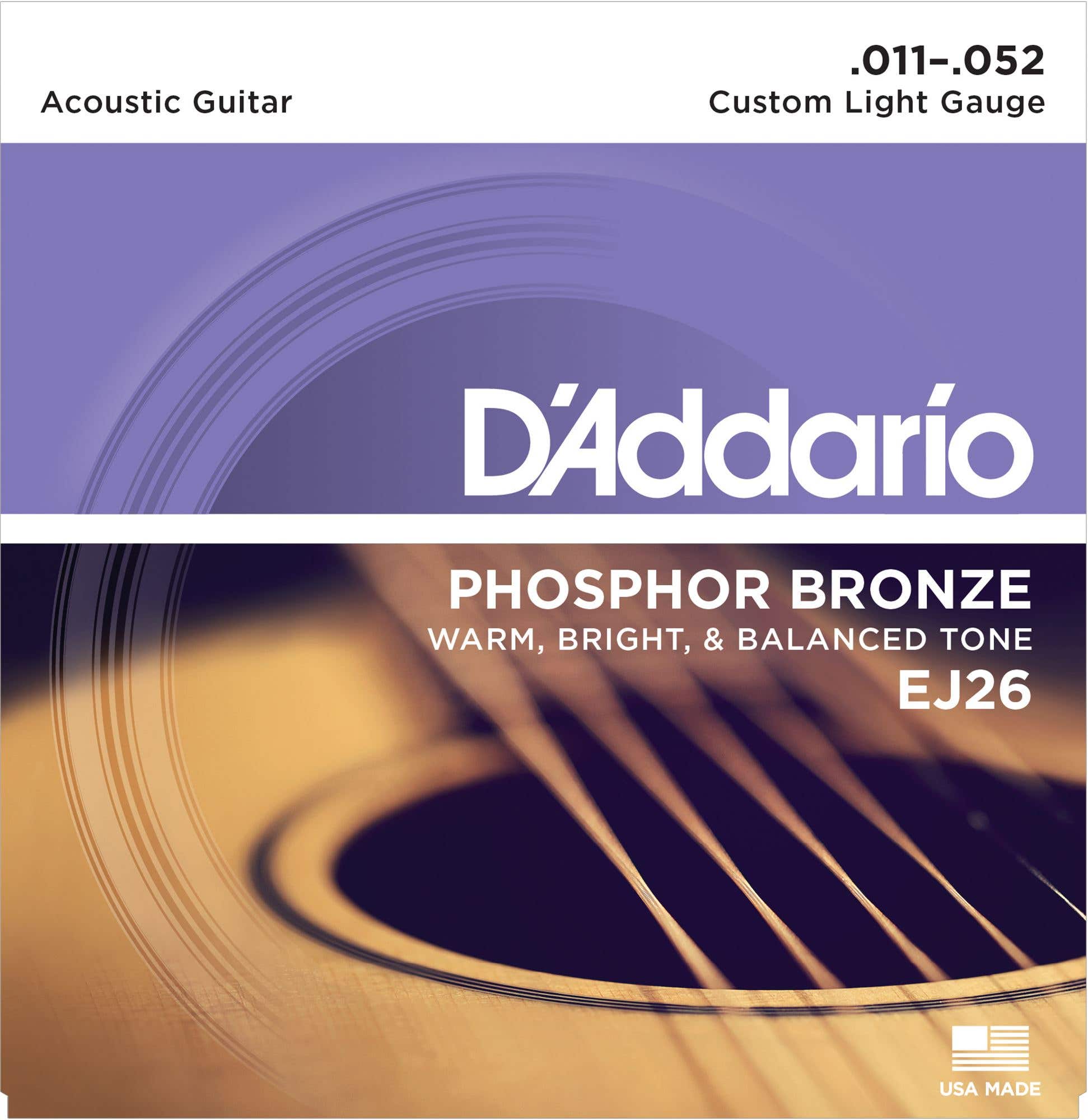 D'Addario EJ Series Phosphor Bronze Acoustic Guitar Strings