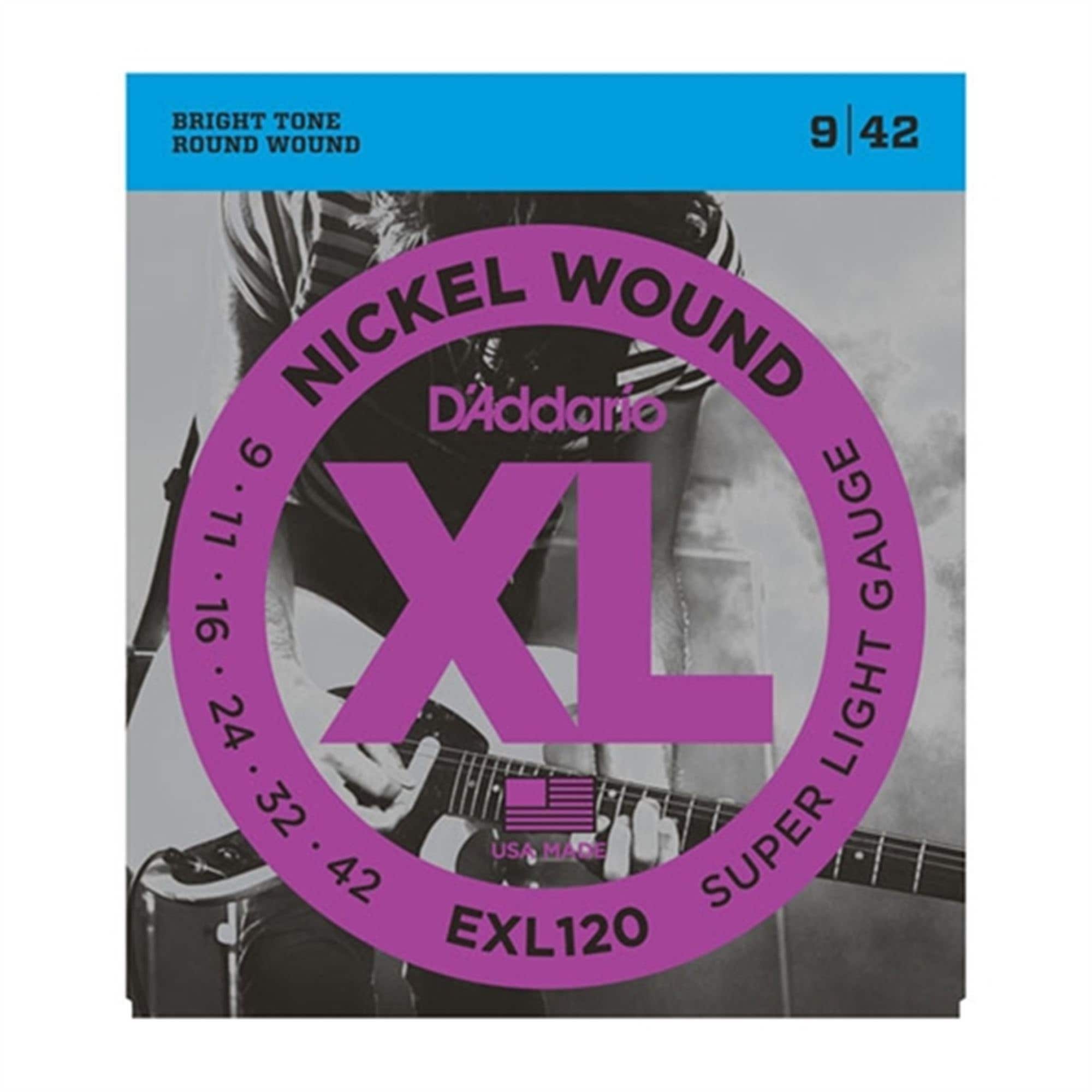 D'Addario EXL120 XL Nickel Wound Electric Guitar Strings 9-42