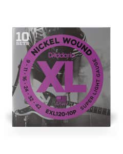 D'Addario EXL120 XL Nickel Wound Electric Guitar Strings 10 Pack