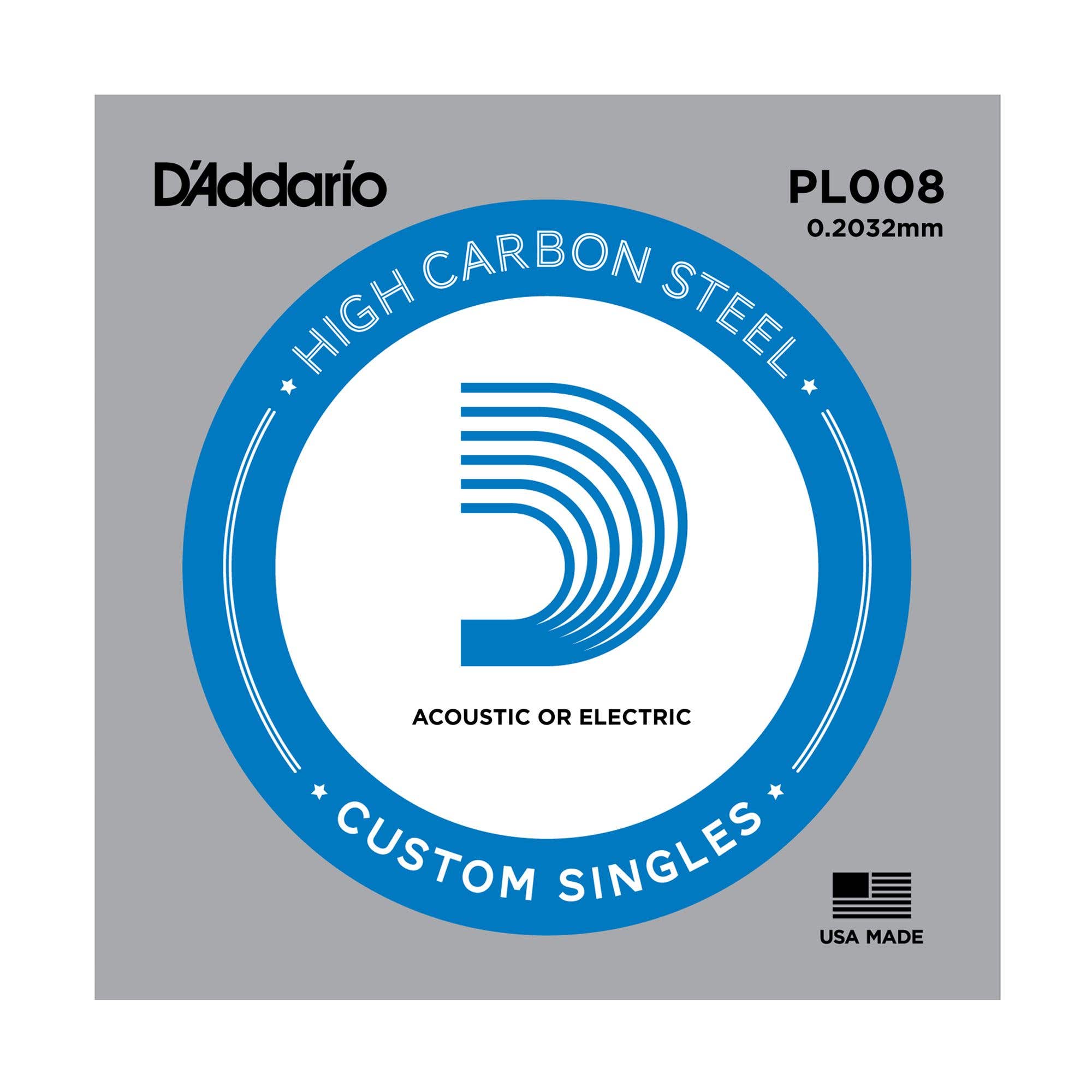 DAddario Plain Steel Single Acoustic or Electric Guitar String