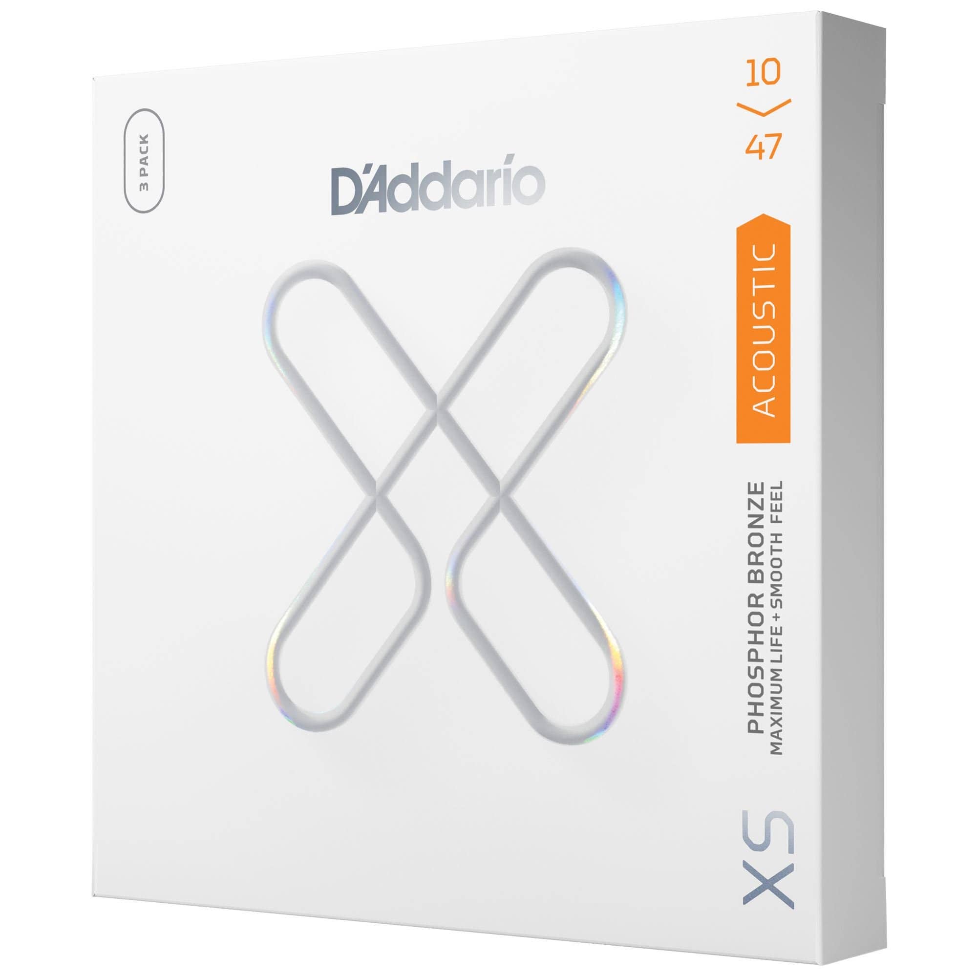 D'Addario XSAPB1047 Acoustic Guitar Strings 3 Pack