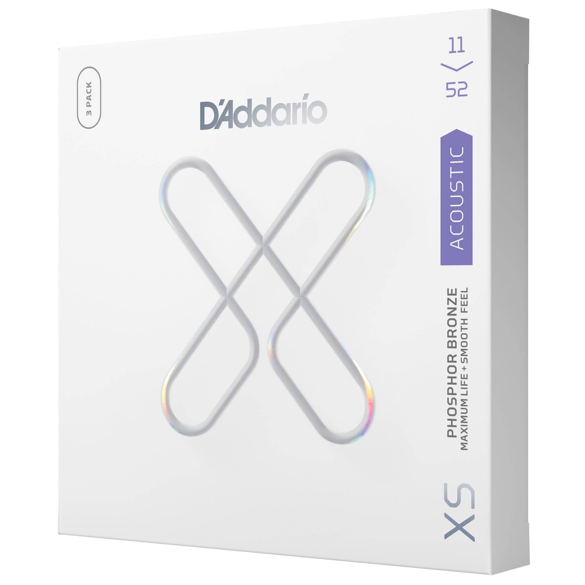 DAddario XSAPB1152 XS Acoustic Guitar Strings 3 Pack