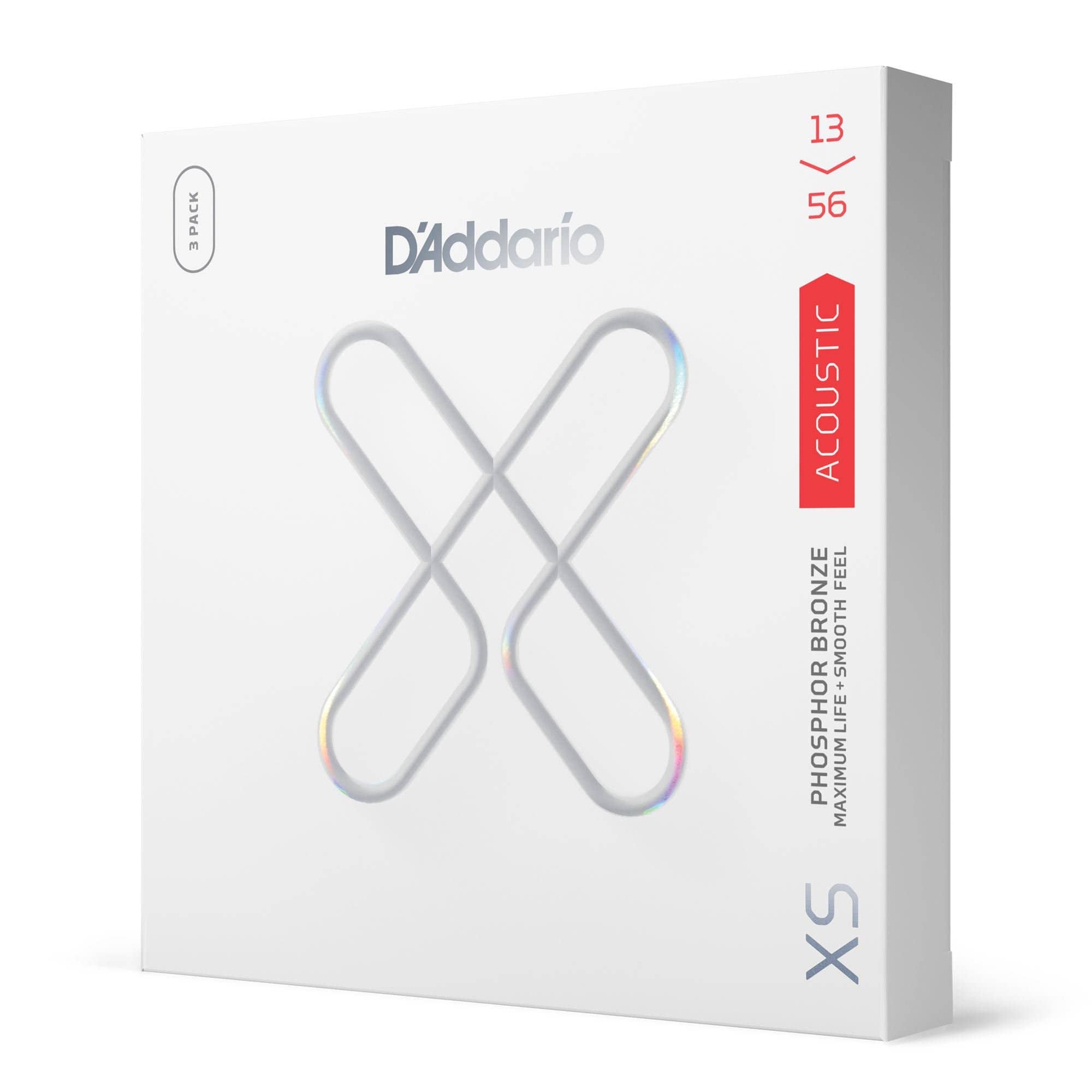 D'Addario XSAPB1356-3P XS Phosphor Bronze Strings 3 Pack