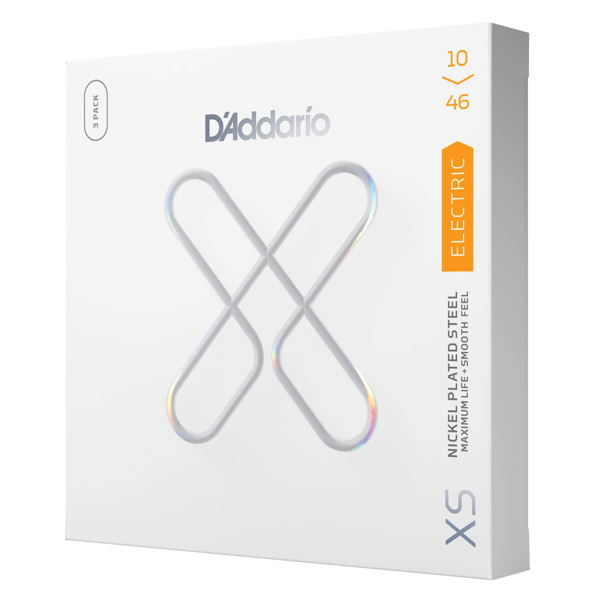 D'Addario XSE1046 XS Electric Guitar Strings 10-46 3 Pack