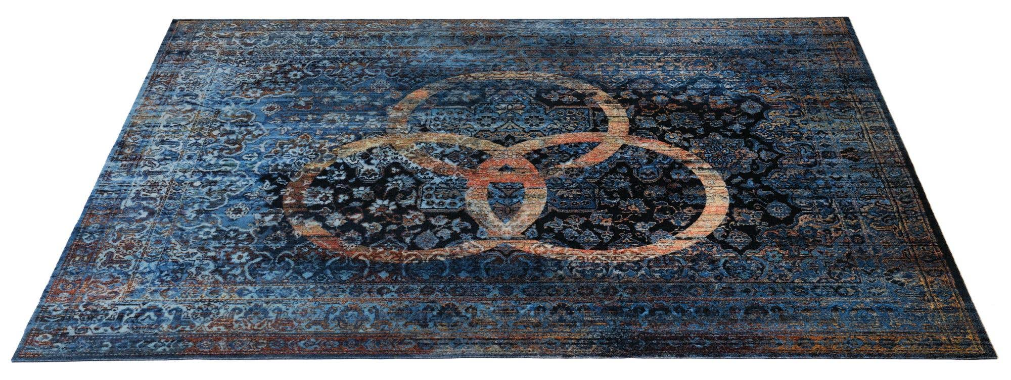 DRUMnBASE Vintage Persian Style Drum Rug 6' x 5.25' Bonzo