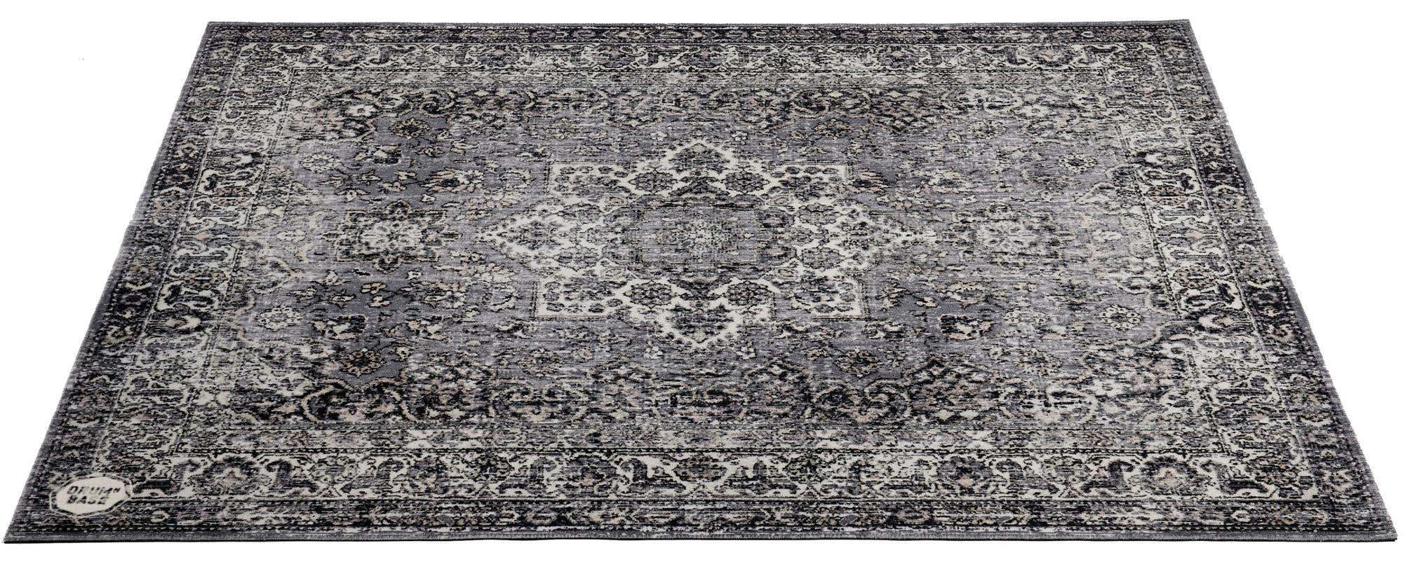 DRUMnBASE Vintage Persian Style Drum Rug 6' x 5.25' Gray
