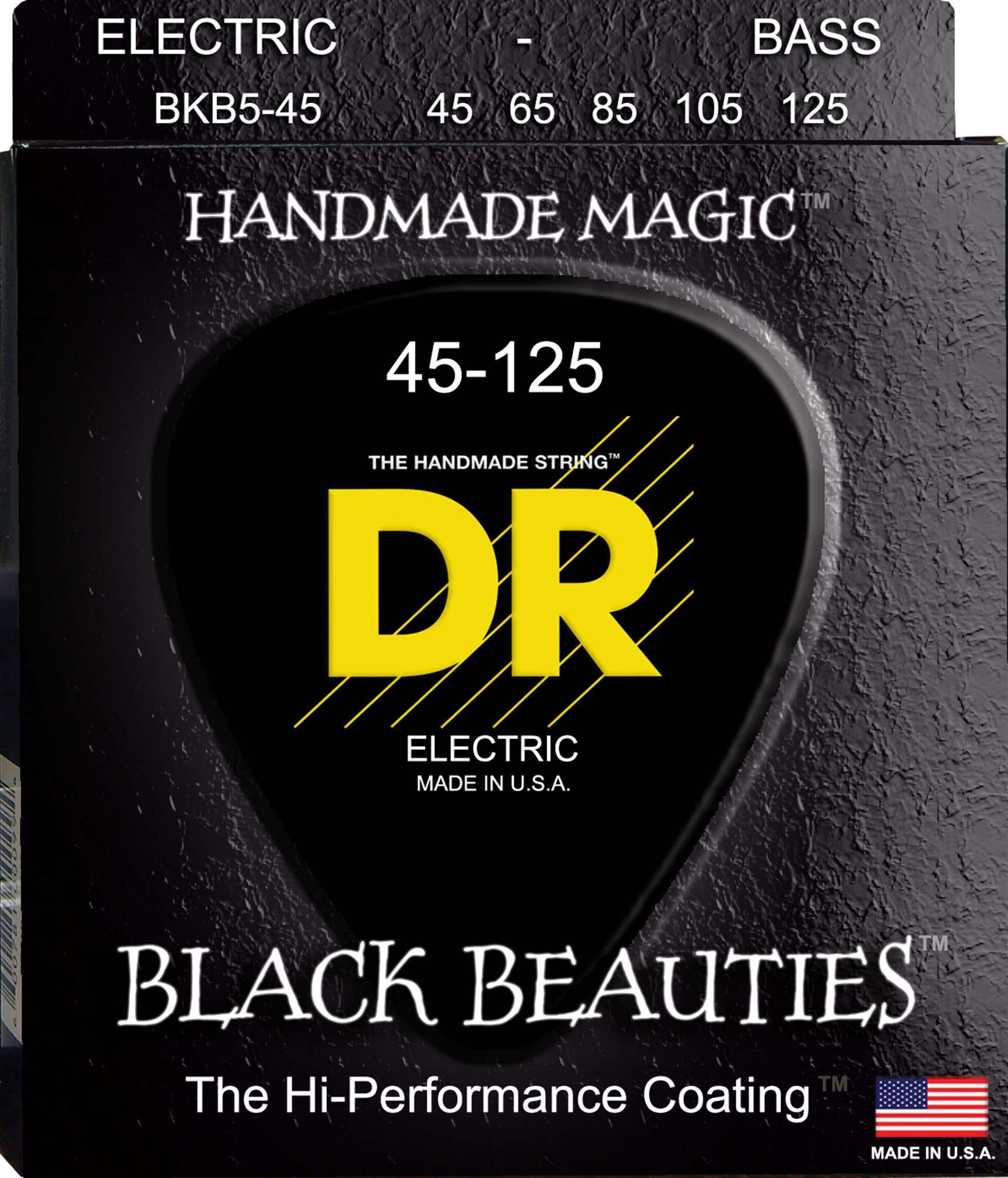 DR Strings BKB545 Black Beauties Coated Bass Strings 5 String 45-125