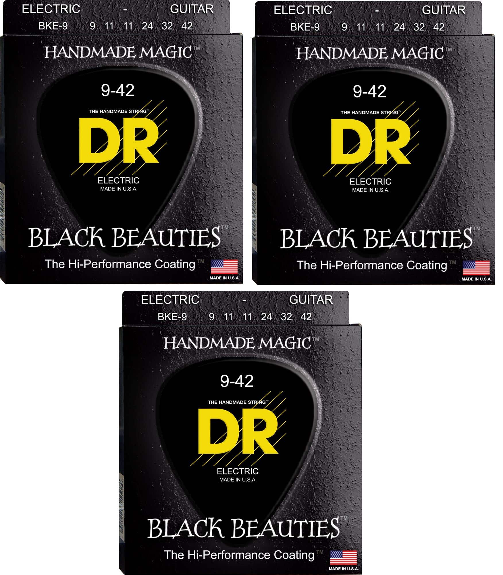 DR Strings BKE9 Black Beauties Electric Guitar Strings