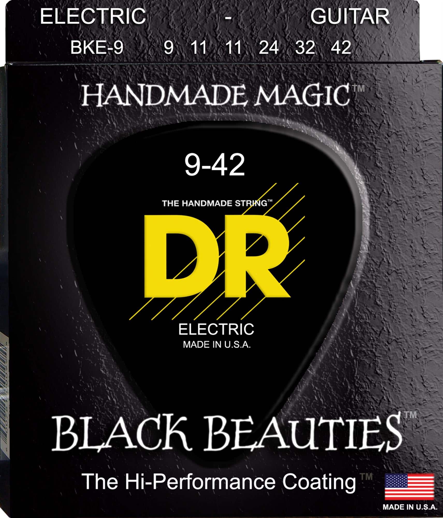 DR Strings BKE9 Black Beauties Electric Guitar Strings 9-46