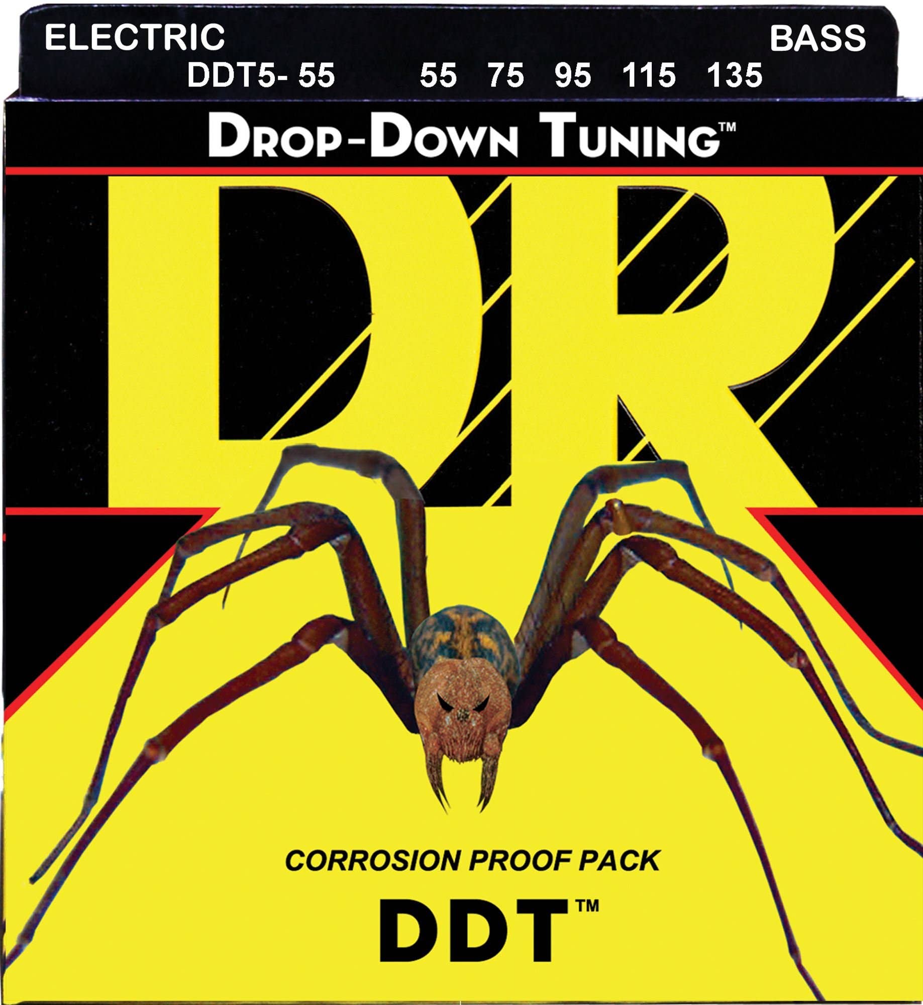 DR Strings DDT Drop Down Tuning 5 String Electric Bass Guitar Strings