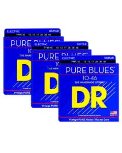 DR Strings PHR-10-3PK Pure Blues Electric Guitar Strings 3 Pack