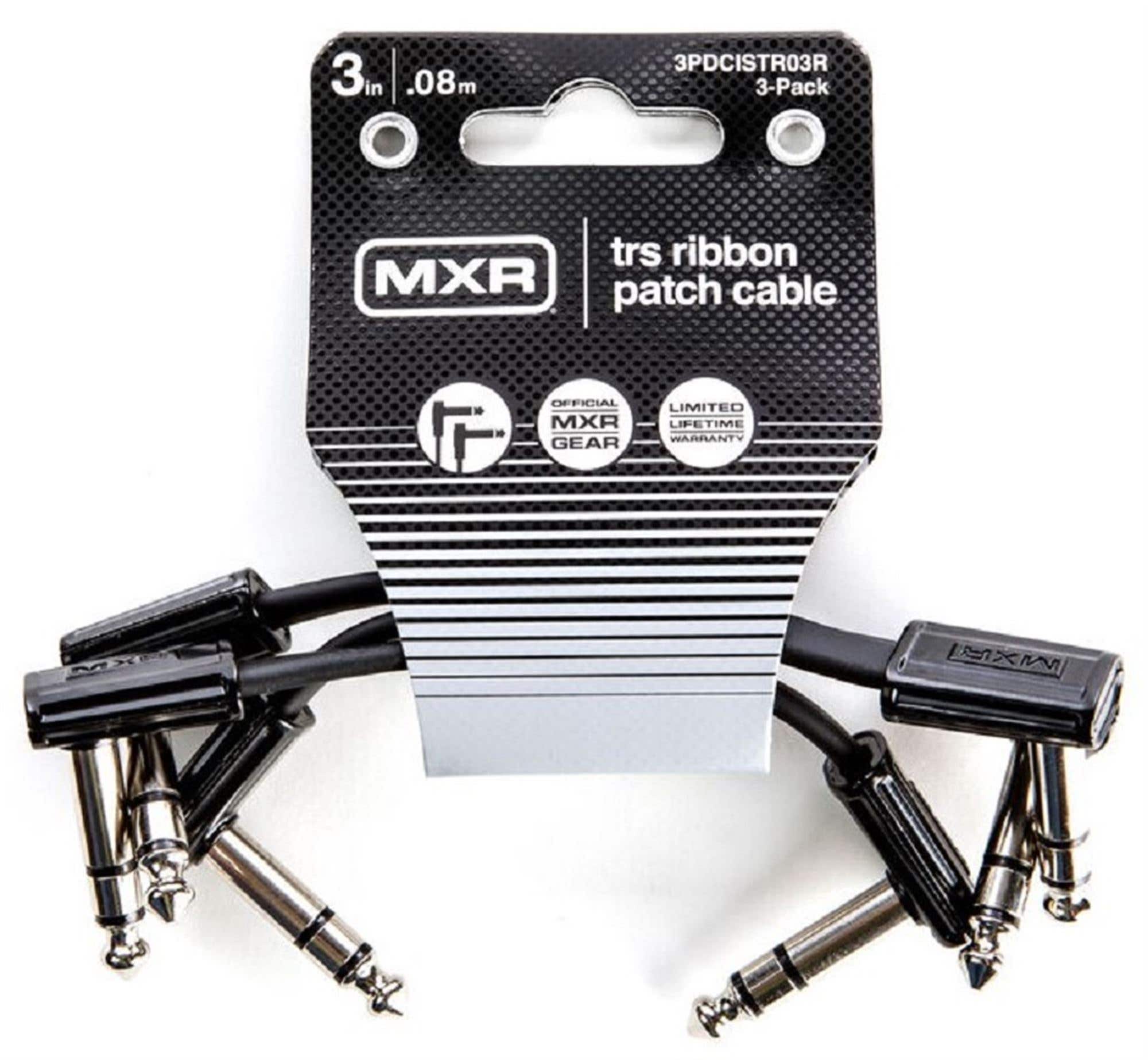 MXR 3PDCISTR Ribbon TRS Cable with Right Angle Ends 3 Pack