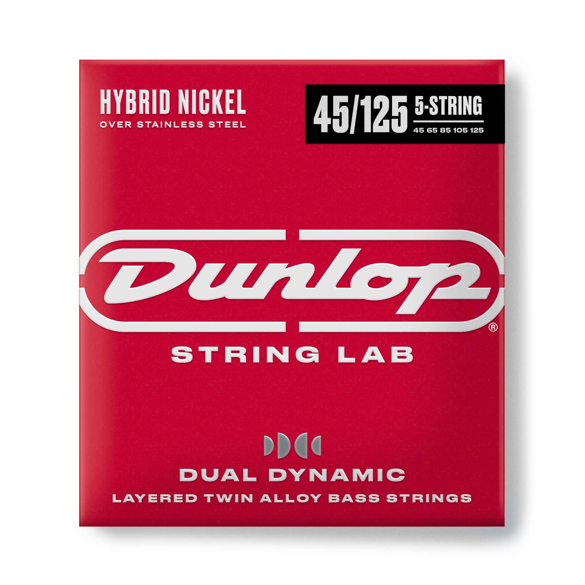 Dunlop DBHYN45125 Hybrid Nickel 5-String Bass Set