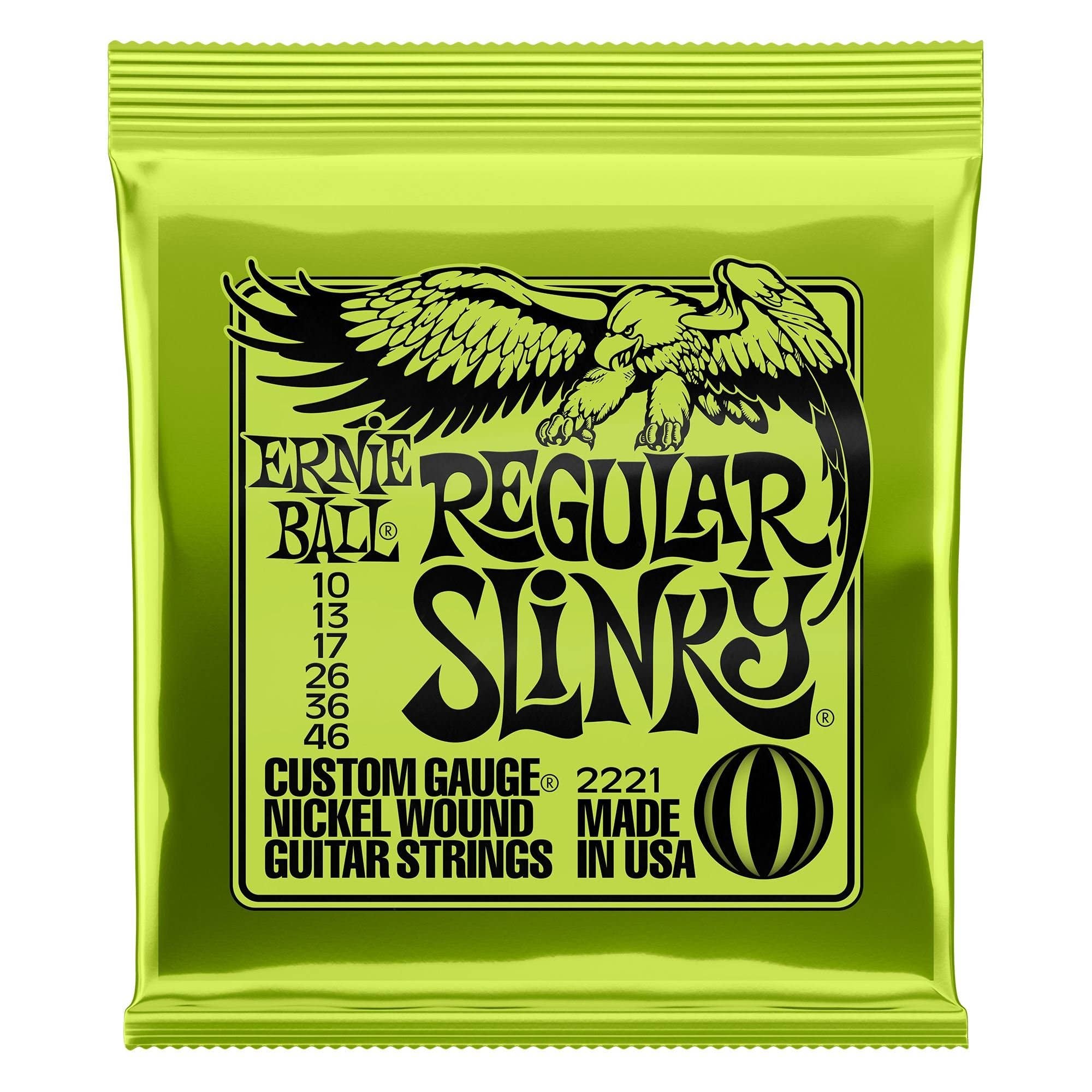 Ernie Ball 2221 Regular Slinky Electric Guitar Strings 10-46