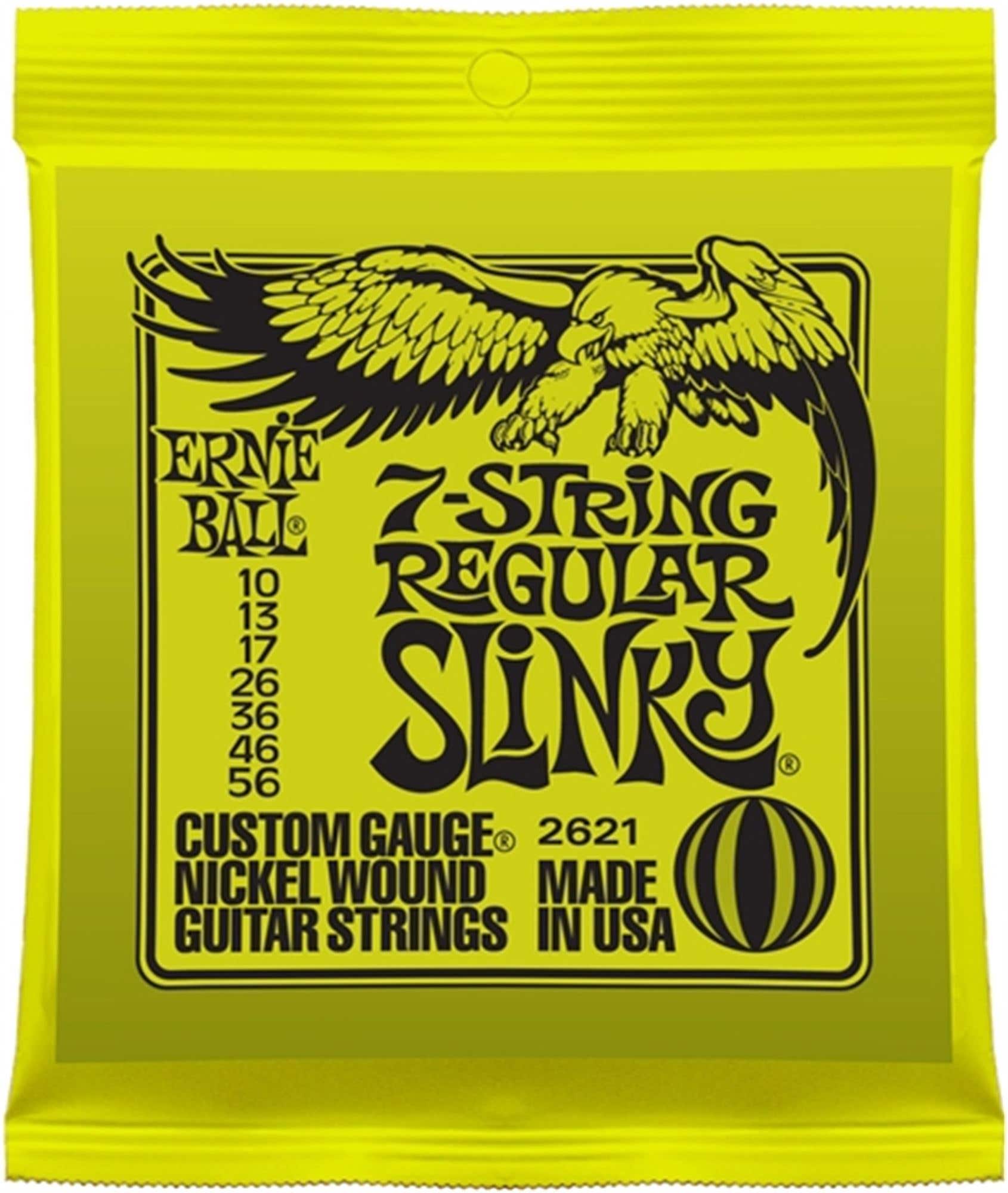 Ernie Ball 2621 7 String Regular Slinky Electric Guitar Strings 10-56