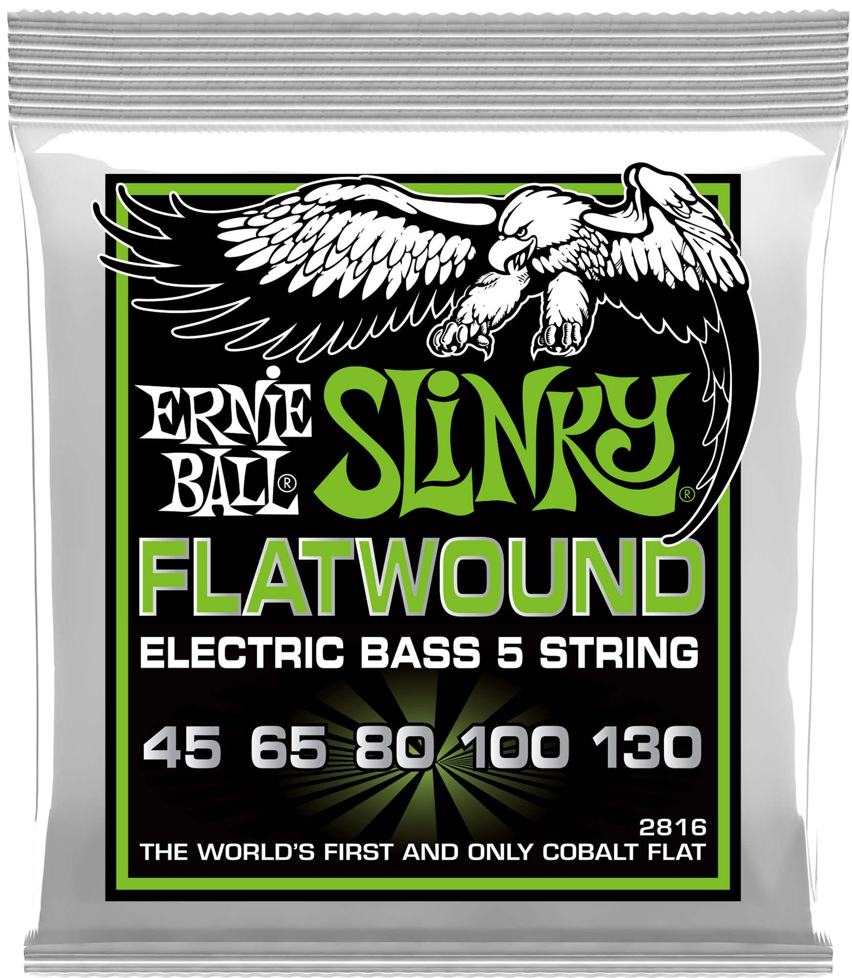 Ernie Ball P02816 Regular Slinky 5-String Flatwound Bass Strings