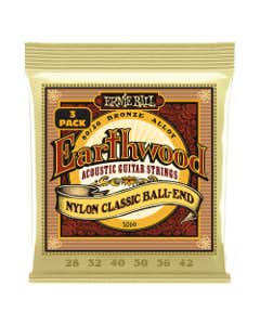 Ernie Ball P02069 Earthwood Folk Nylon Ball End Classical Strings