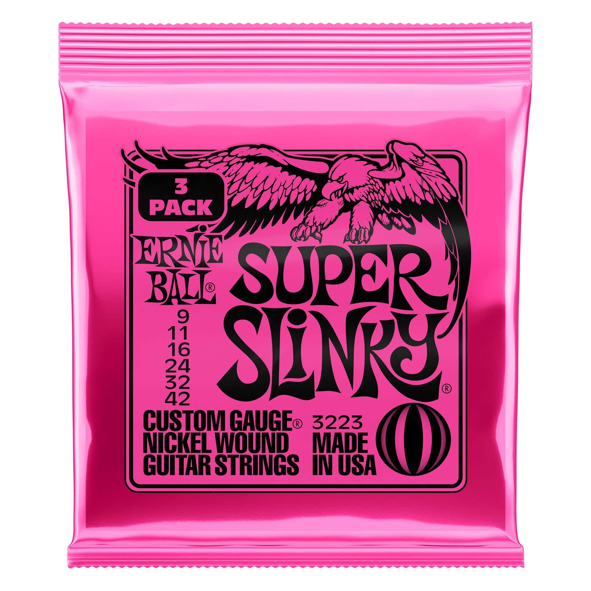 Ernie Ball P03223 Super Slinky Strings 3 Pack