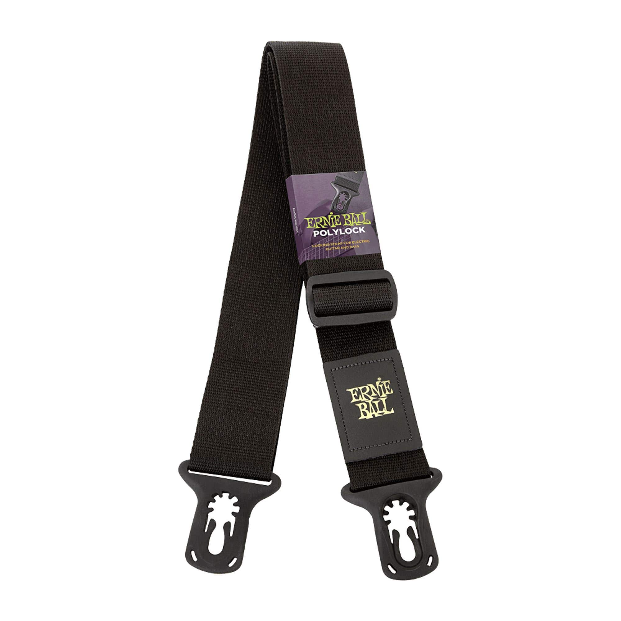 Ernie Ball P04056 PolyLock Guitar and Bass Strap Black