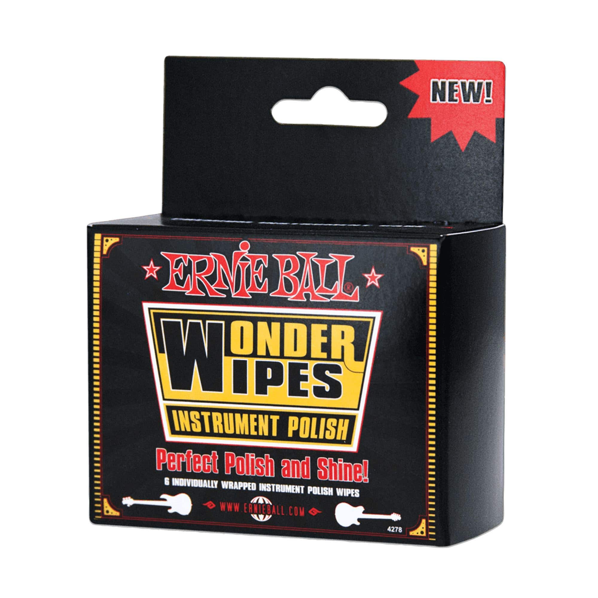 Ernie Ball P04278 Wonder Wipes Instrument Polish 6 Pack
