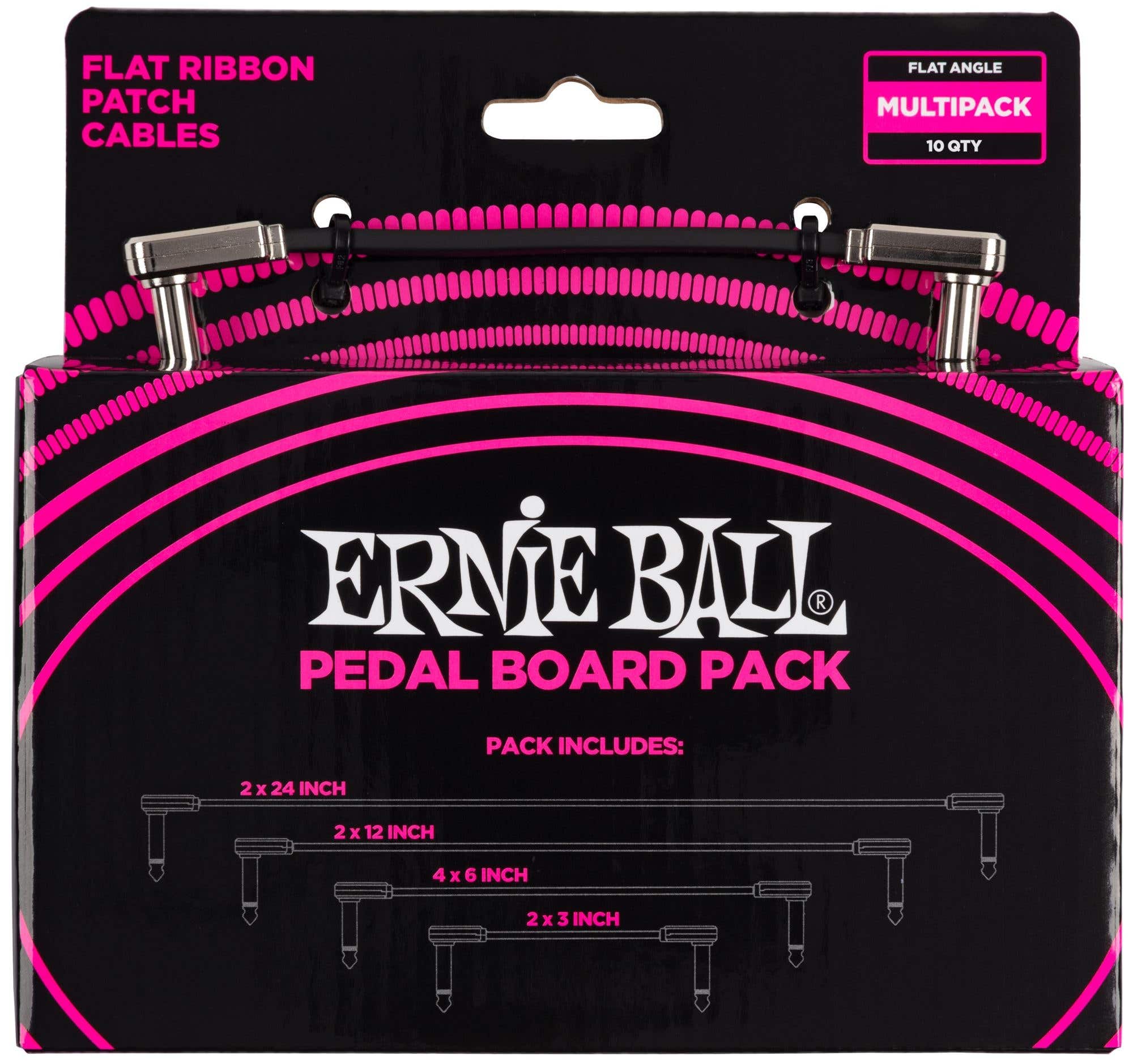 Ernie Ball P06224 Flat Ribbon Patch Cable Pedalboard Kit