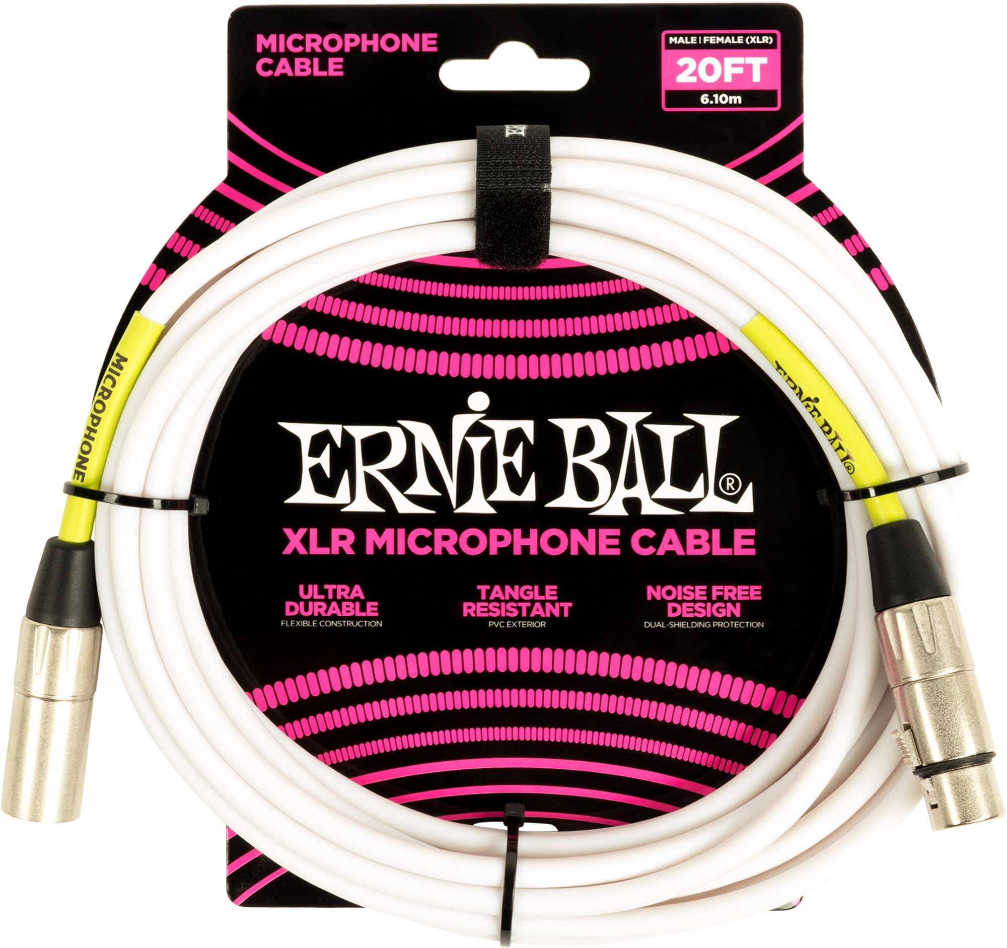 Ernie Ball P06389 XLR Microphone Cable White 20'
