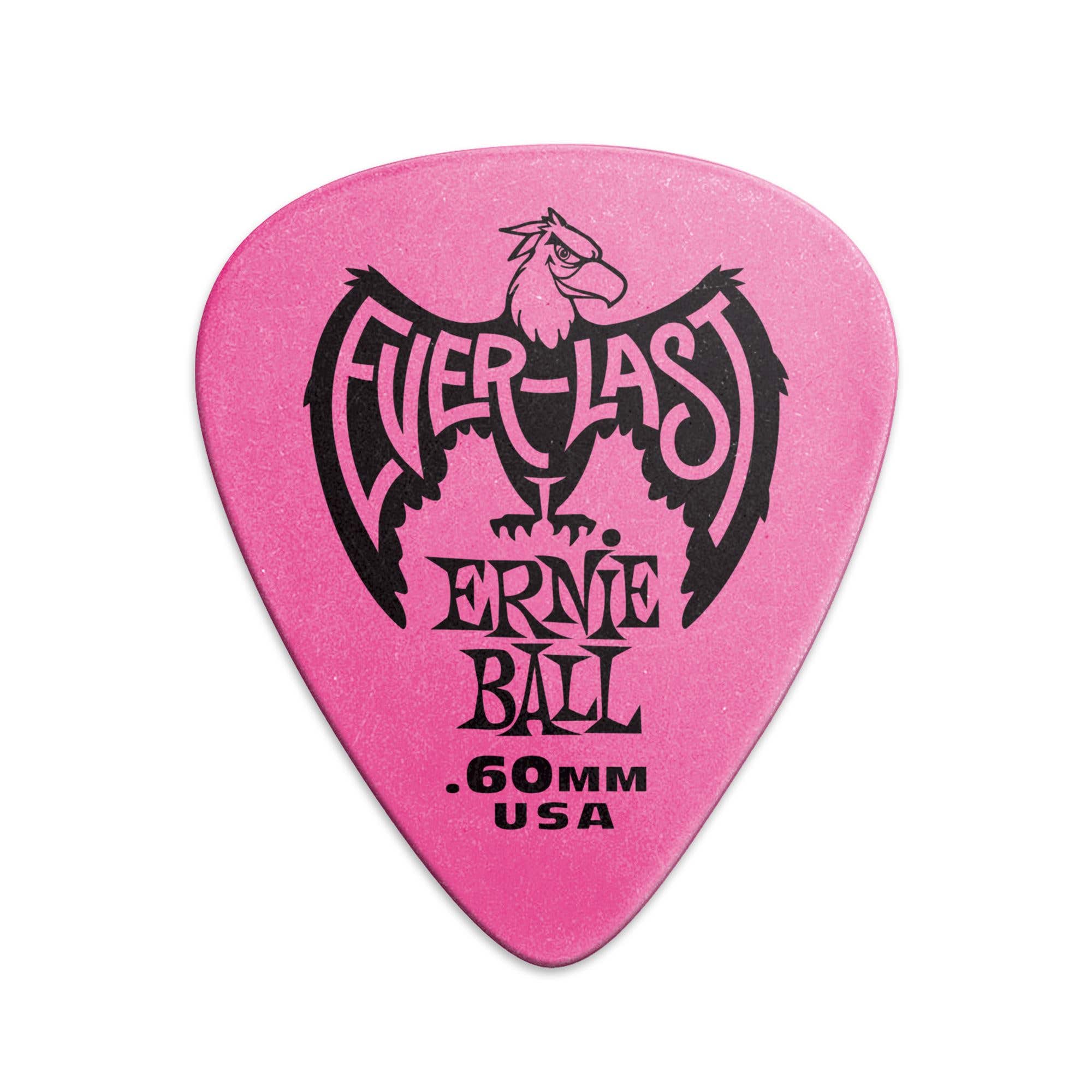 Ernie Ball P09179 Everlast Guitar Picks Pink 12pk 0.60mm