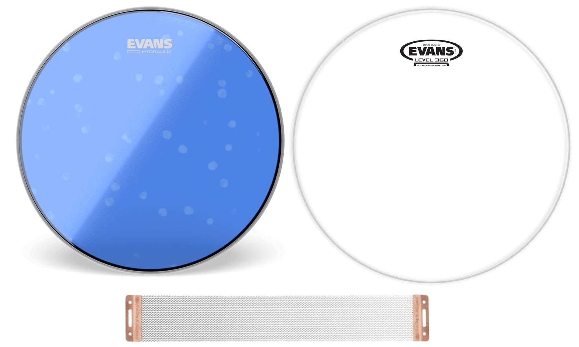 Evans Blue Hydraulic Coated Snare Head 14" Plus S14H30 and Blasters