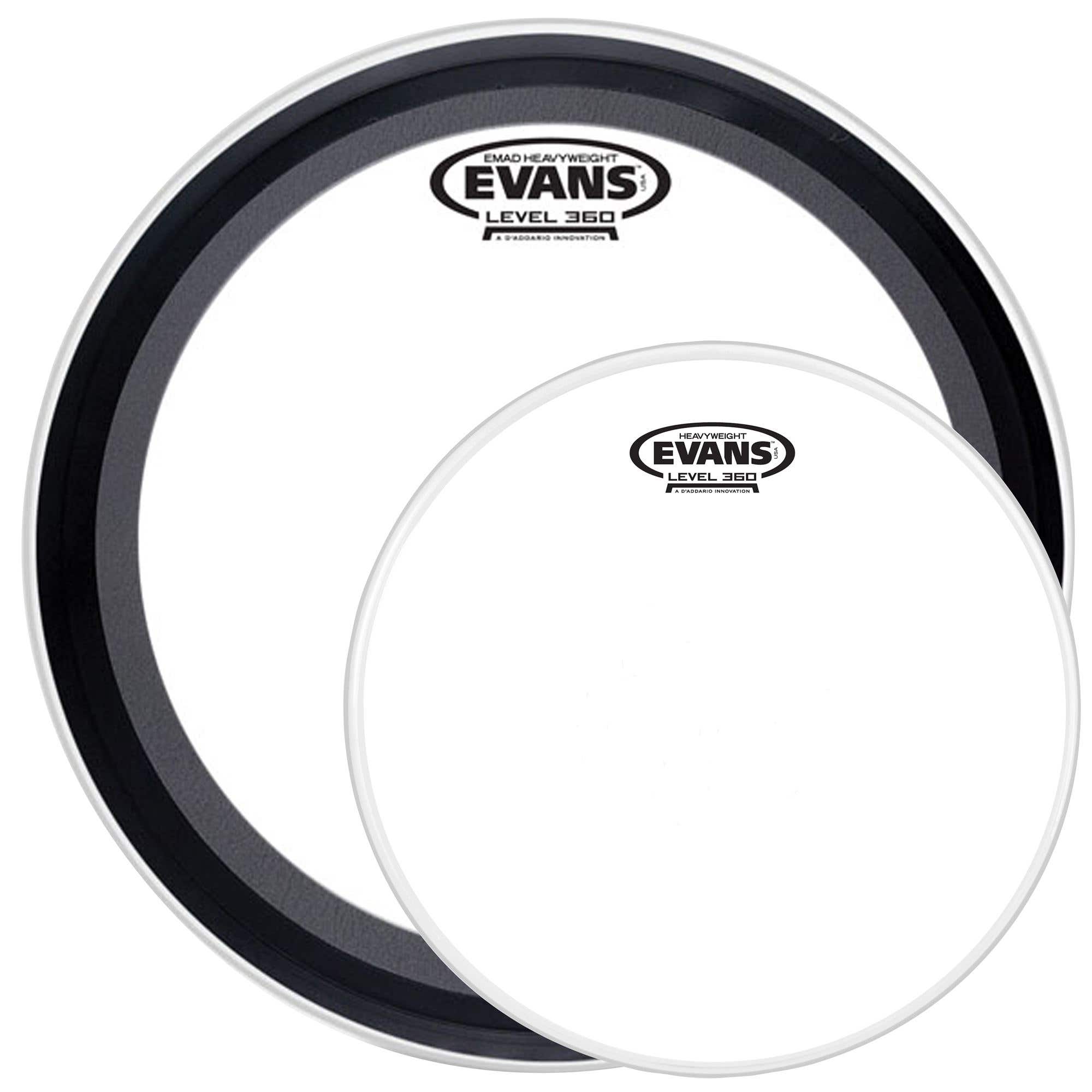Evans EMAD Heavyweight Knockout Pak Bass and Snare Drum Heads