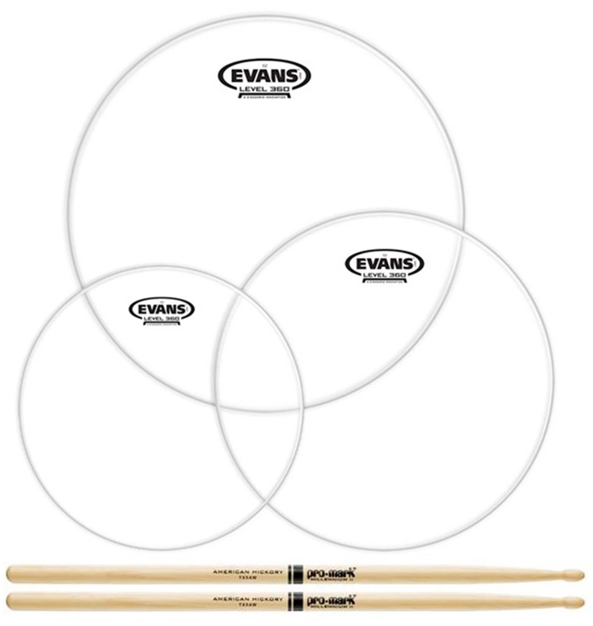 Evans G2 Rock Tom Pack Clear 10 12 16
