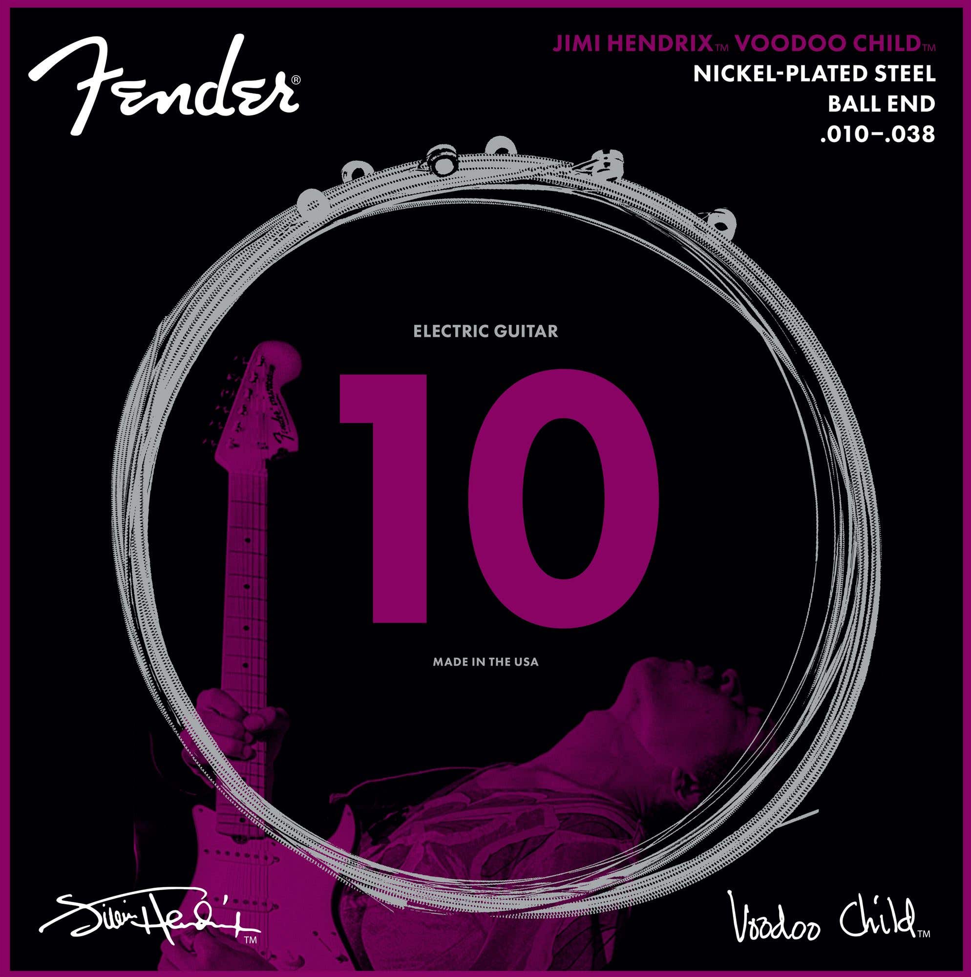Fender Hendrix Voodoo Child Strings Ball End Nickel Plated Steel 10-38