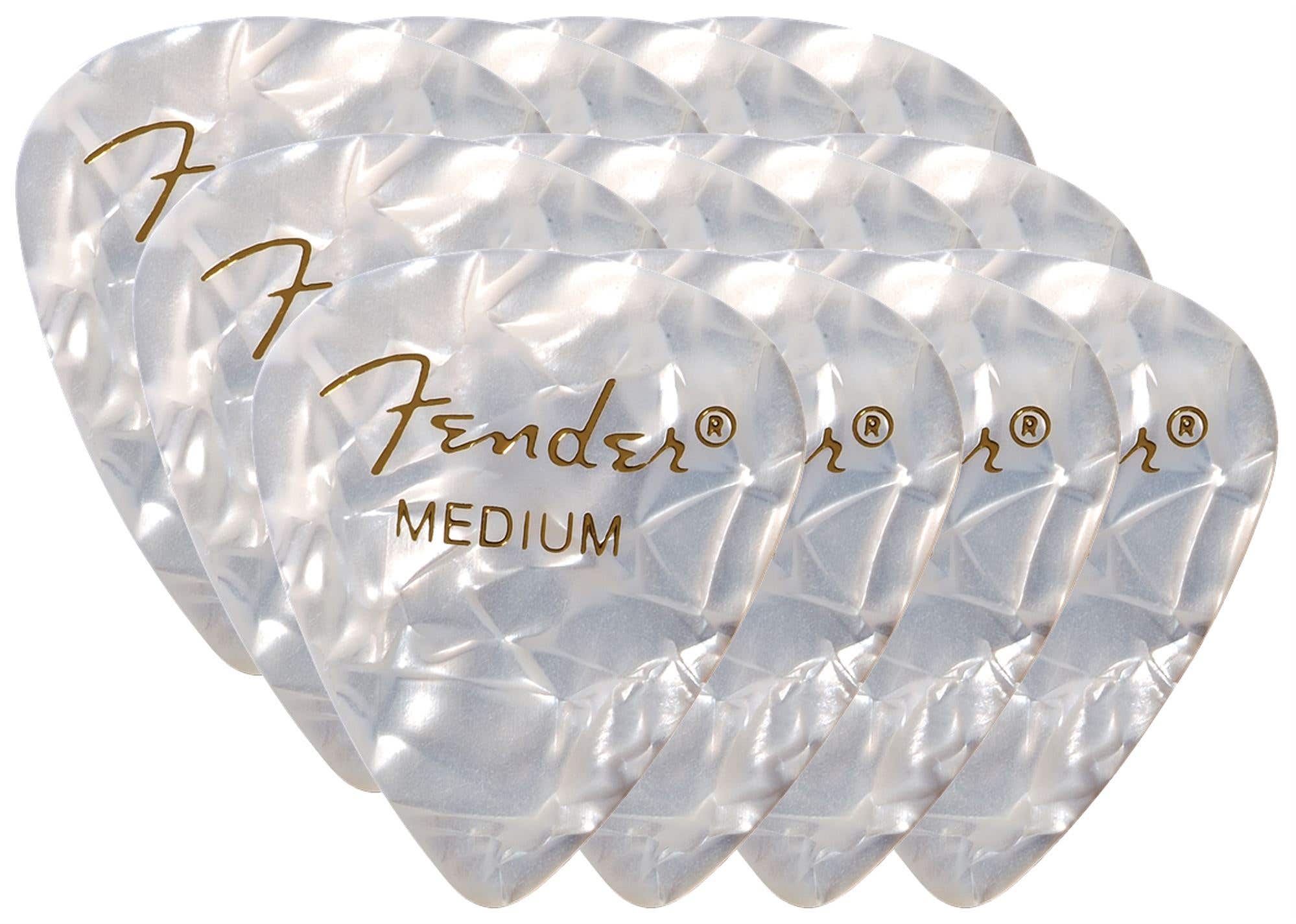Fender 351 Premium Picks 12 Pack White MOTO Medium