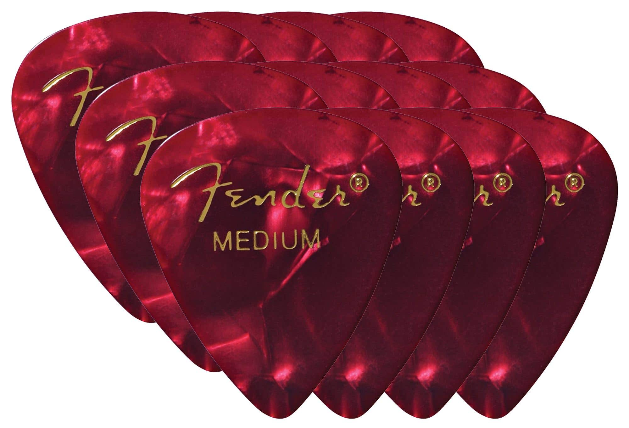 Fender 351 Premium Picks 12 Pack Red MOTO Medium