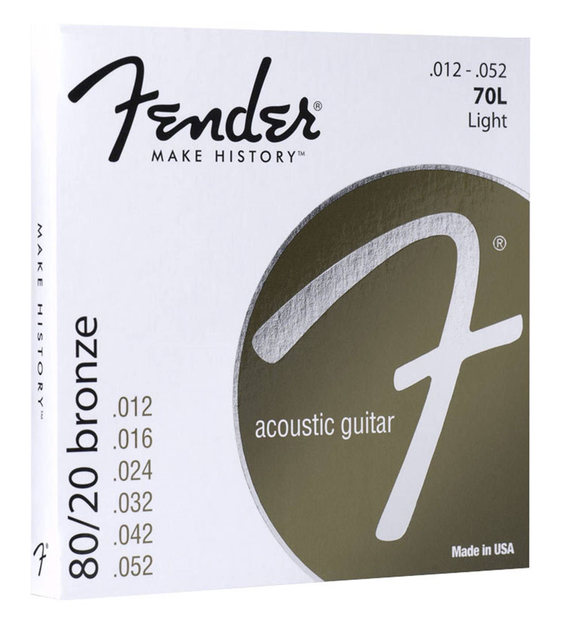 Fender Light 80/20 Bronze Acoustic Guitar Strings 12-52