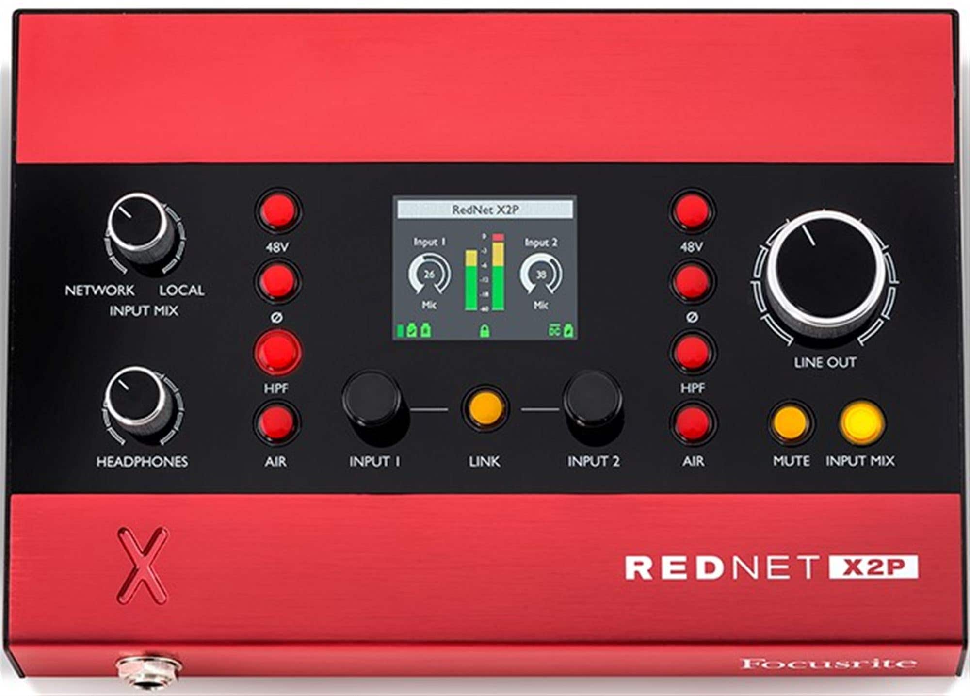 Focusrite RedNet X2P 2x2 Dante Audio Interface