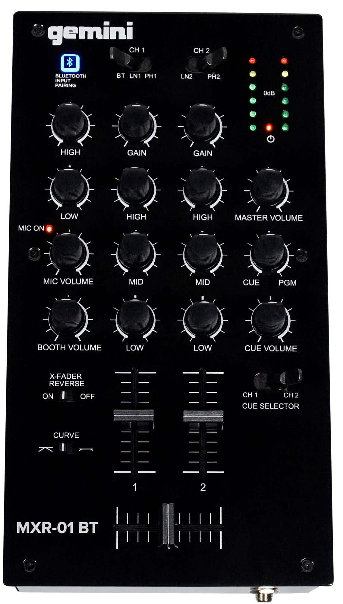 Gemini MXR01BT 2-Channel Pro DJ Mixer with BlueTooth