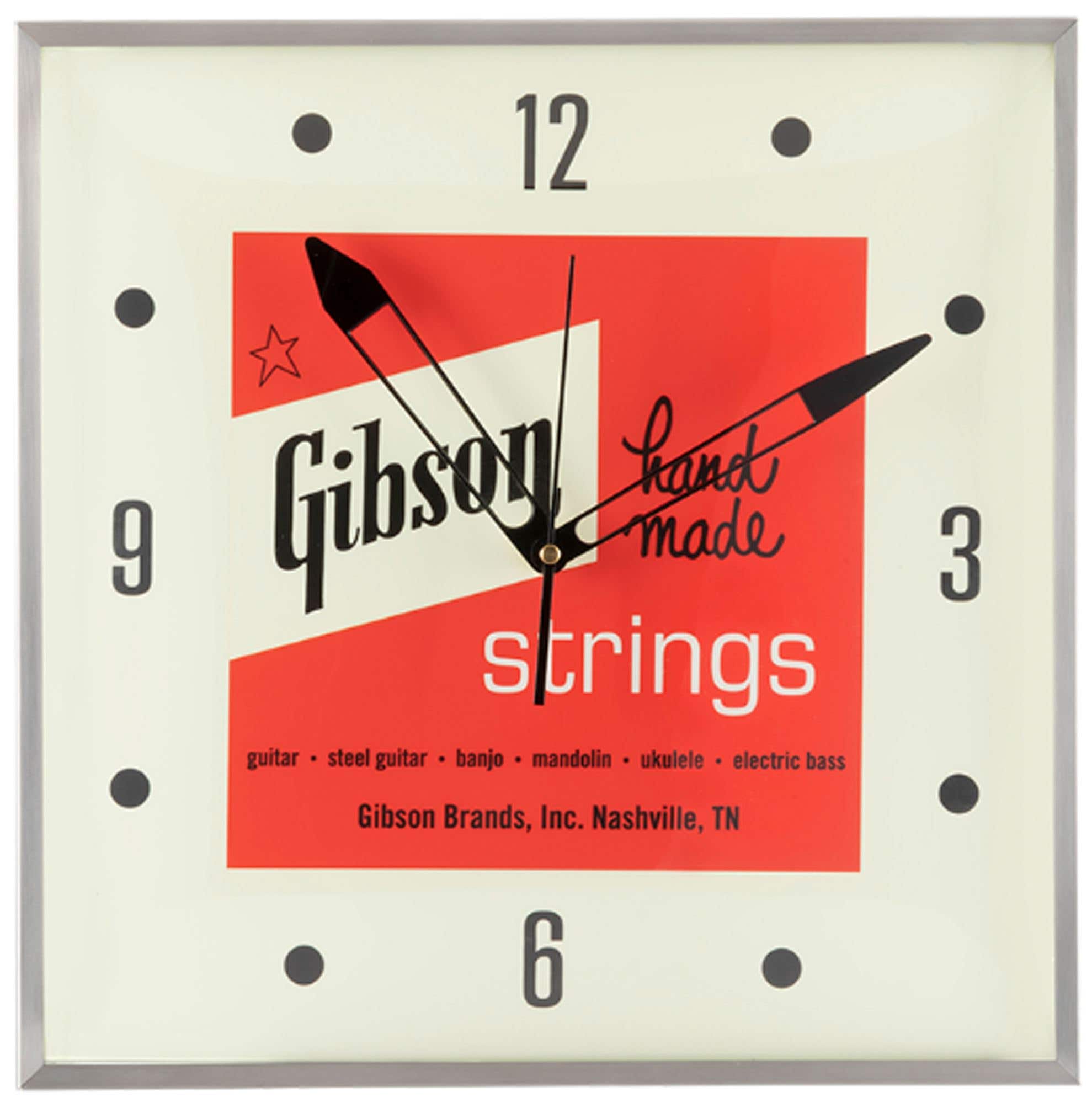 Gibson Vintage Lighted Wall Clock Handmade Strings